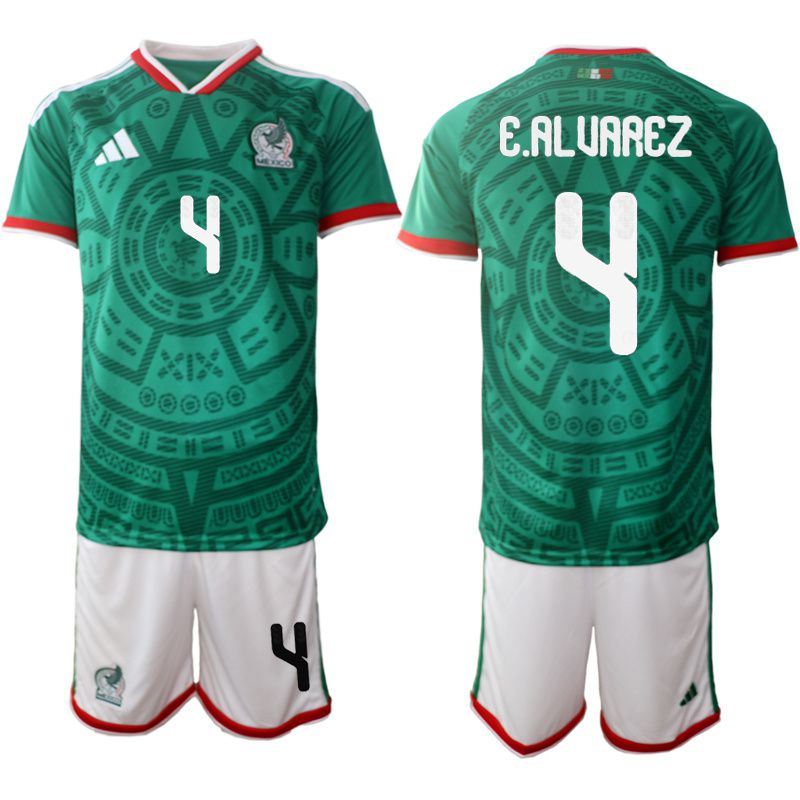 Men 2026 World Cup National Team Mexico home green #4 Soccer Jersey 01